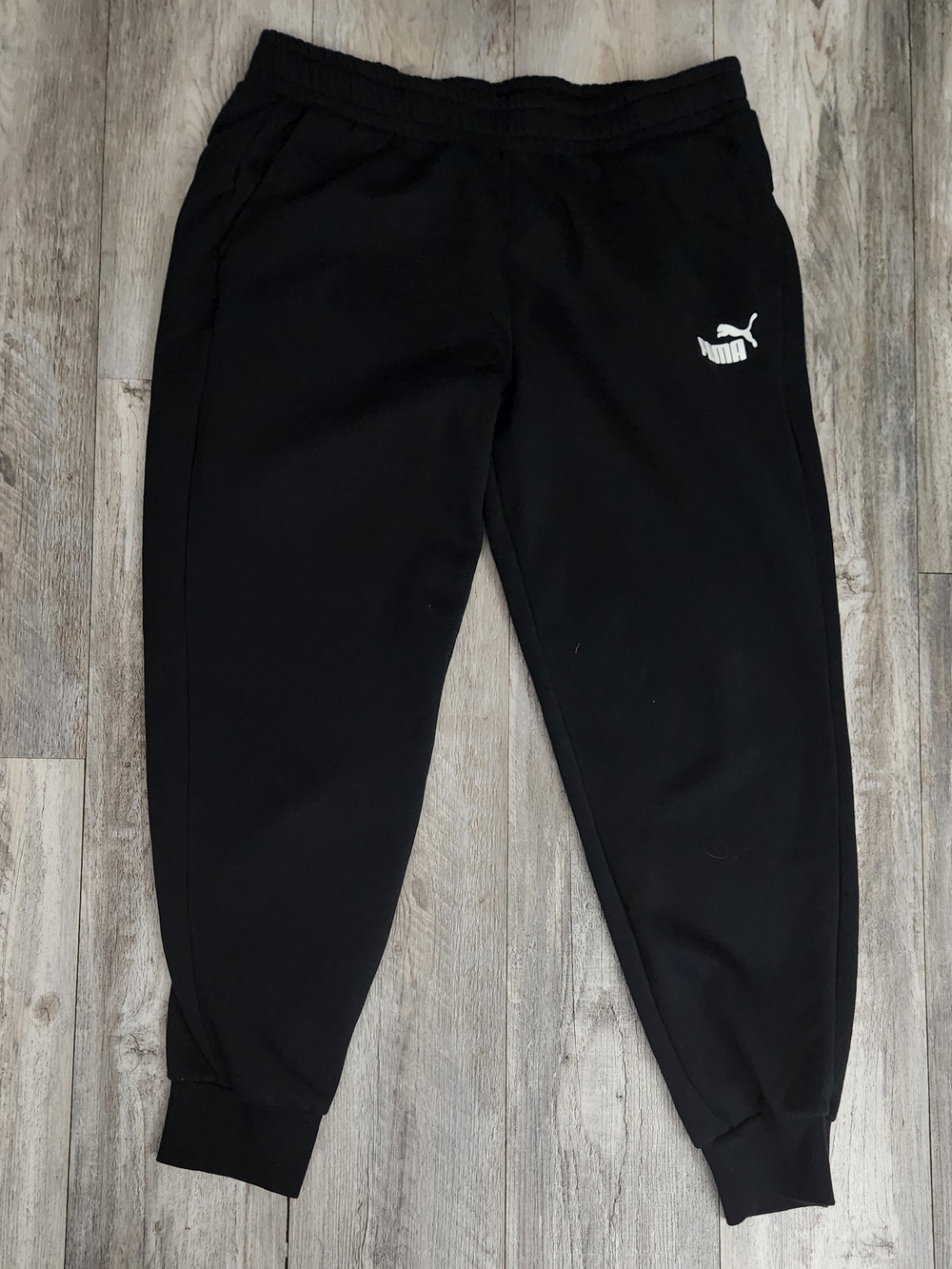 Puma Black Jogger Track Pants with White Logo